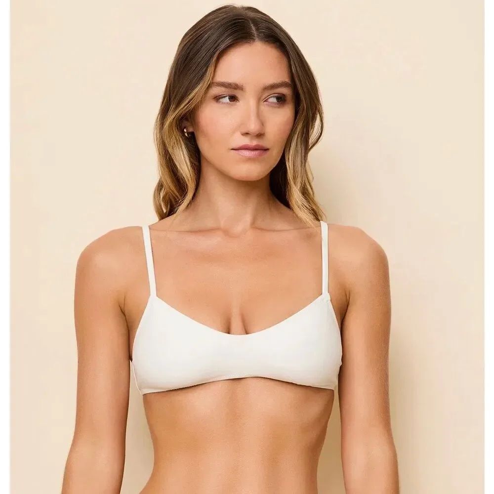 Solid & Striped NWT size L cream Rachel swim bikini top bralette